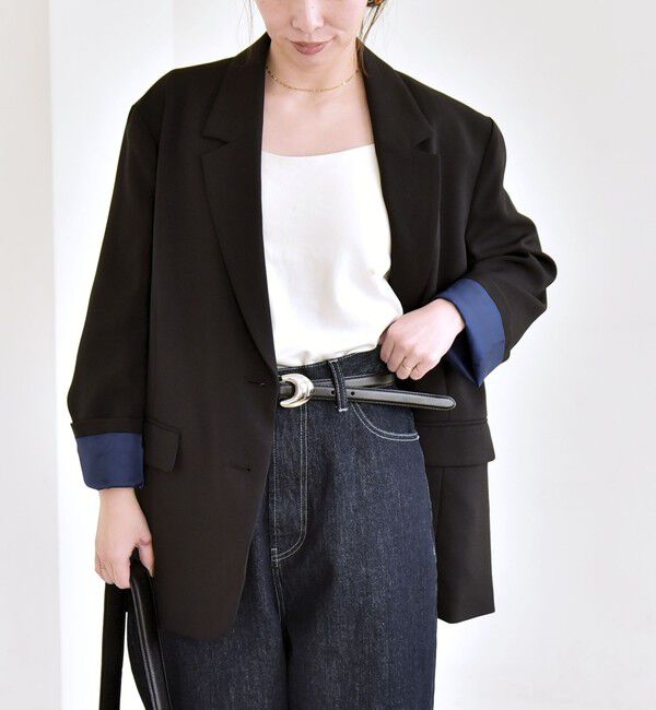 quaranciel「quaranciel:〈手洗い可能〉ウーステッド テーラード オーバー ジャケット（セットアップ対応）」|テーラードジャケット|ブラック