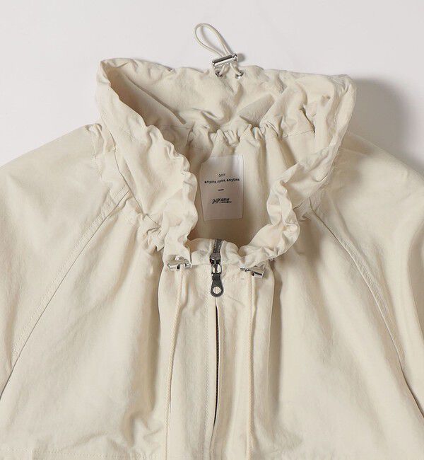 SHIPS any「SHIPS any:〈洗濯機可能〉ナイロン タスラン ギャザー スタンドカラー ブルゾン」|ブルゾン・スタジャン|