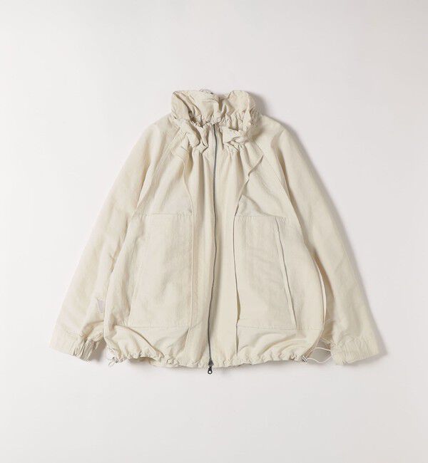 SHIPS any「SHIPS any:〈洗濯機可能〉ナイロン タスラン ギャザー スタンドカラー ブルゾン」|ブルゾン・スタジャン|