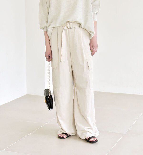 quaranciel「quaranciel:〈洗濯機可能〉ツイル ワイド イージー カーゴ パンツ」|カーゴ|