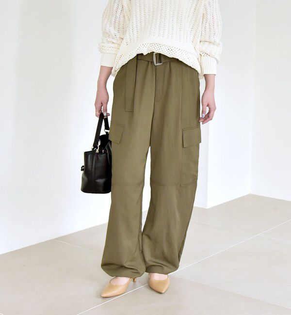 quaranciel「quaranciel:〈洗濯機可能〉ツイル ワイド イージー カーゴ パンツ」|カーゴ|