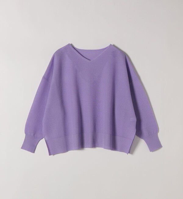 quaranciel「《予約》quaranciel:〈手洗い可能〉シアー 2way Vネック ドルマン ニット プルオーバー」|ニット・セーター|