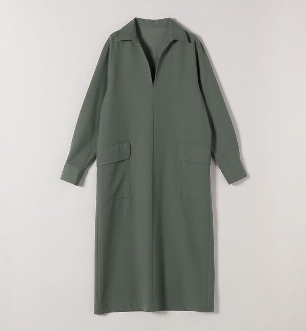 quaranciel「《予約》quaranciel:〈洗濯機可能〉Vネック スキッパー ロング シャツ ワンピース」|ワンピース|