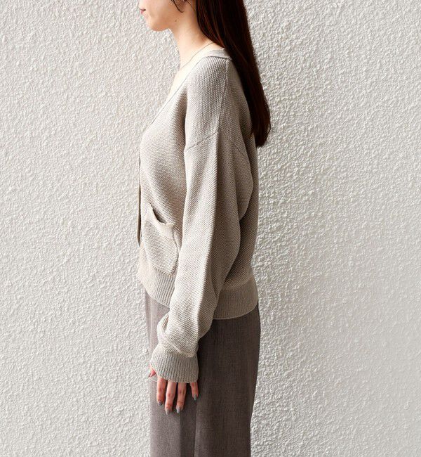 SHIPS Colors 「《予約》SHIPS Colors:〈手洗い可能〉ペーパー ライク フリンジ ポケット カーディガン◆」|カーディガン|