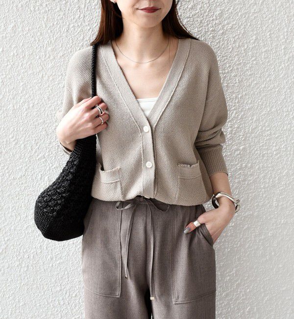 SHIPS Colors 「《予約》SHIPS Colors:〈手洗い可能〉ペーパー ライク フリンジ ポケット カーディガン◆」|カーディガン|