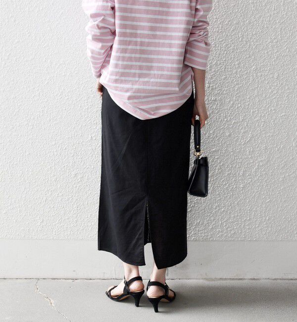 SHIPS any「《予約》SHIPS any:〈手洗い可能〉リネンミックス Iライン フリル イージー スカート」|スカート|