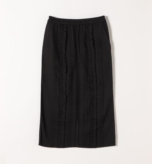 SHIPS any「《予約》SHIPS any:〈手洗い可能〉リネンミックス Iライン フリル イージー スカート」|スカート|