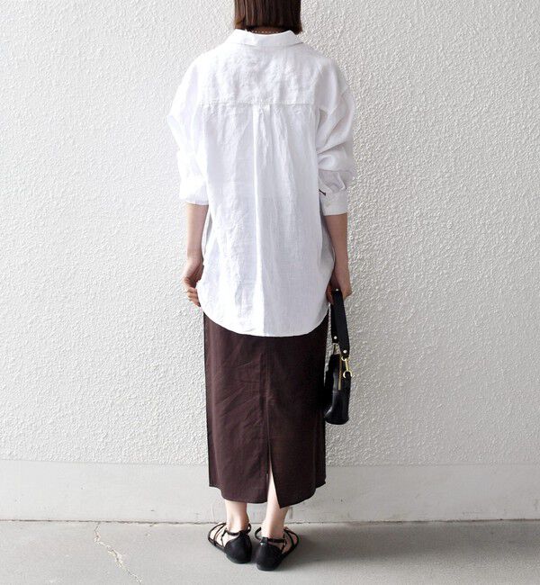 SHIPS any「《予約》SHIPS any:〈手洗い可能〉リネンミックス Iライン フリル イージー スカート」|スカート|