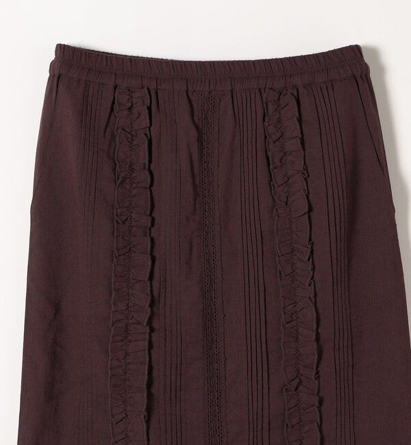 SHIPS any「《予約》SHIPS any:〈手洗い可能〉リネンミックス Iライン フリル イージー スカート」|スカート|