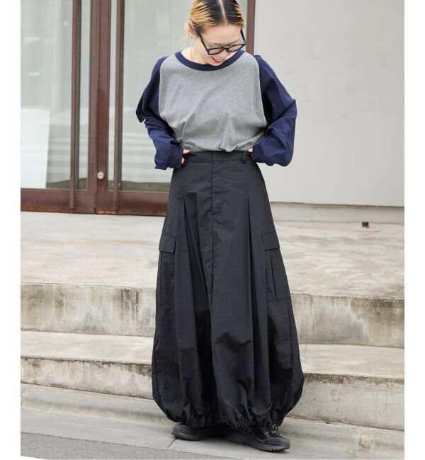 OUTDOOR PRODUCTS Usual Things「≪予約/WEB・横浜店限定カラーあり≫ドロストバルーンカーゴスカート」|スカート|