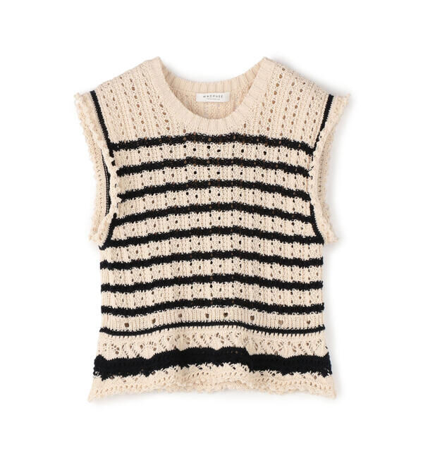 MACPHEE「コットンアイレット ノースリーブプルオーバー」|ニット・セーター|