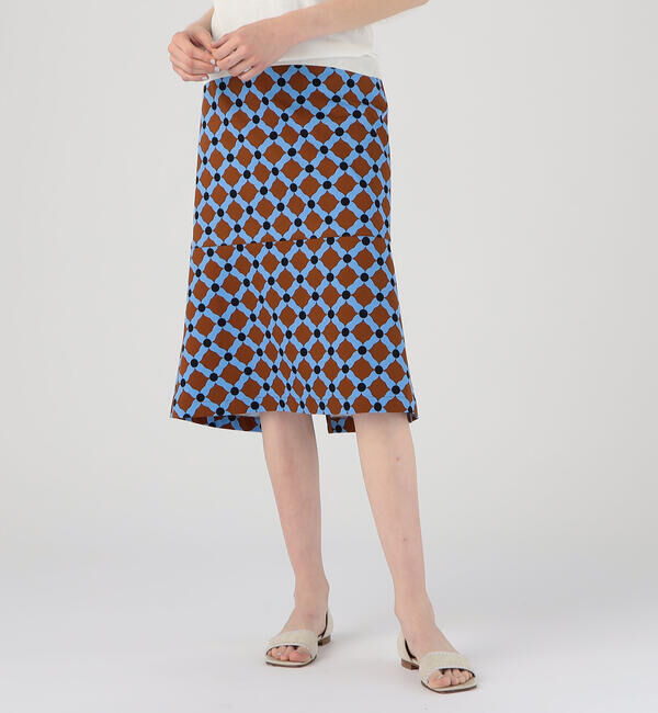 Ballsey「ダイヤゴナルプリント マーメイドスカート」|フレア|