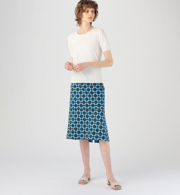 Ballsey「ダイヤゴナルプリント マーメイドスカート」|フレア|