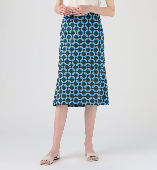 Ballsey「ダイヤゴナルプリント マーメイドスカート」|フレア|