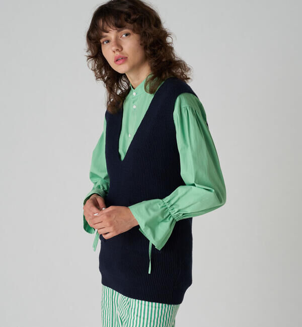 MACPHEE「ハイブリットコットン Vネックベスト」|ニット・セーター|