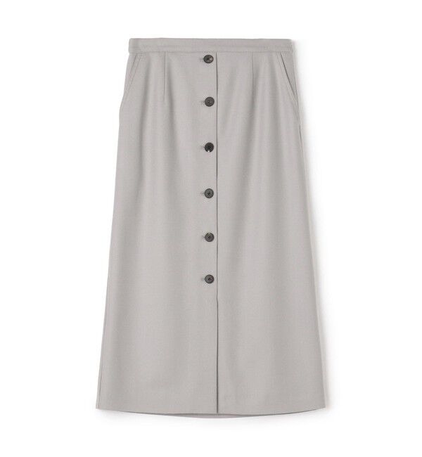 Ballsey「ストレッチボタニー ストレートスカート」|タイト|15 グレー