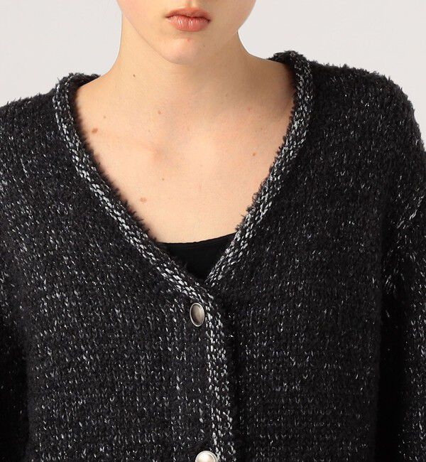 DES PRES「グリッターウールファー Vネックカーディガン」|カーディガン|
