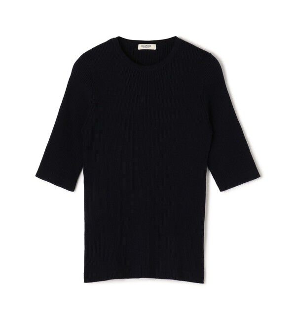 MACPHEE「コットンリブ クルーネックプルオーバー」|ニット・セーター|69 ネイビー