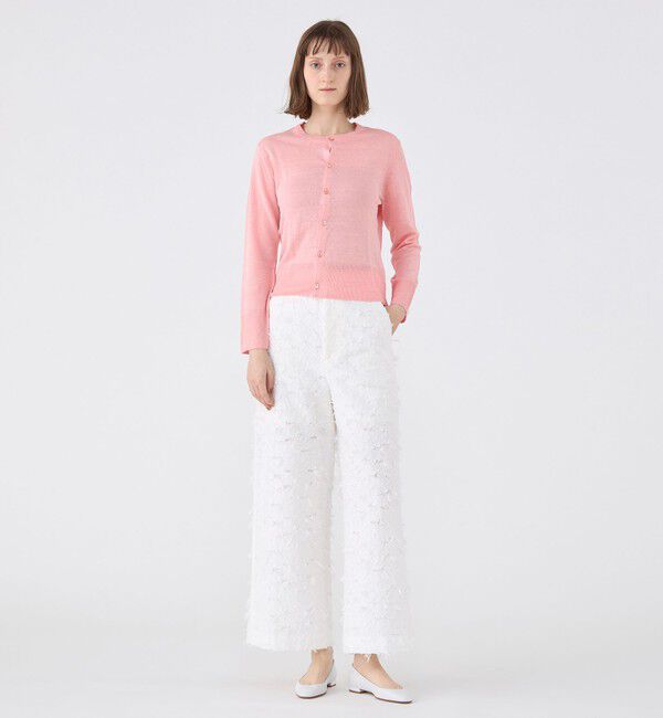 MACPHEE「プレーンリネン クルーネックカーディガン」|カーディガン|