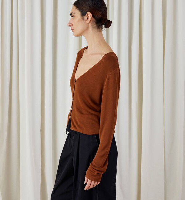 DES PRES「マットレーヨン Vネックカーディガン」|カーディガン|