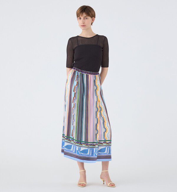 Ballsey「シアーダブルジャカード ハーフスリーブプルオーバー」|ニット・セーター|