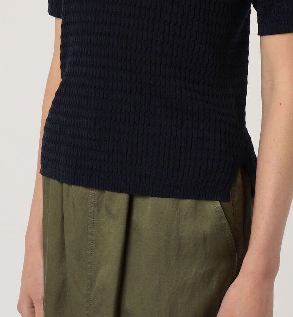 MACPHEE「コットンナイロンケーブル ポロプルオーバー」|ニット・セーター|