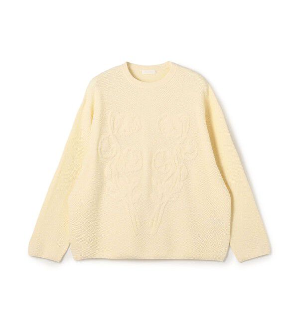 Ballsey「ポピーエンブロイダリー クルーネックプルオーバー」|ニット・セーター|12 ホワイト系