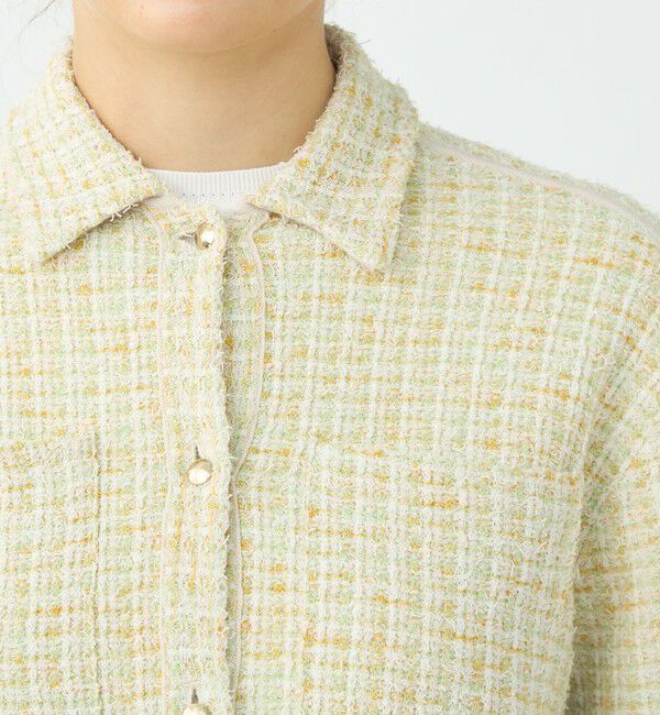 Ballsey「ミックスツイード シャツブルゾン」|カーディガン|