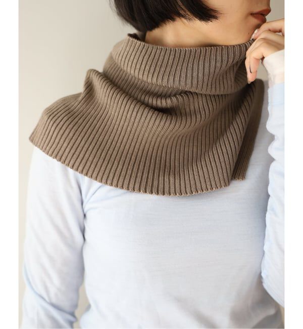 EMILYWEEK「シルク混リブネックウォーマー」|その他|ブラウン C