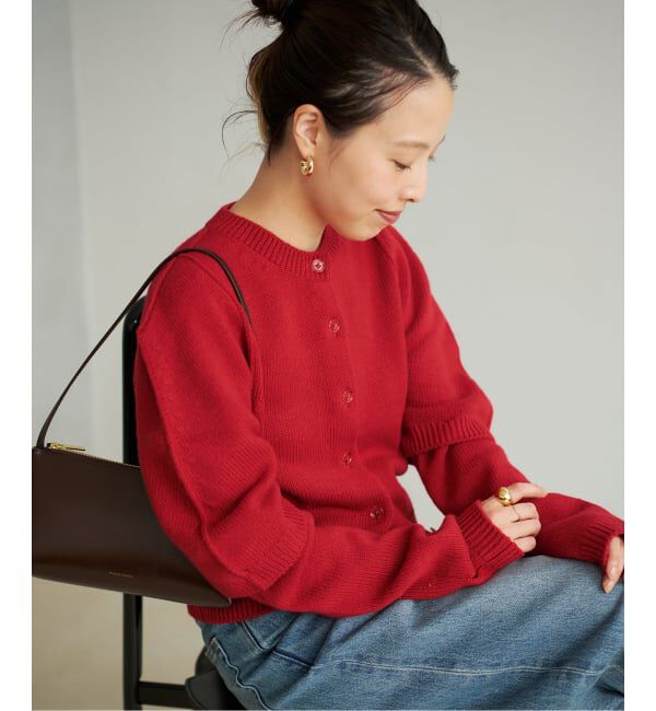Plage「JANE SMITH / ジェーンスミス 別注 7G BIG SHOULDER CREW  カーディガン」|カーディガン|