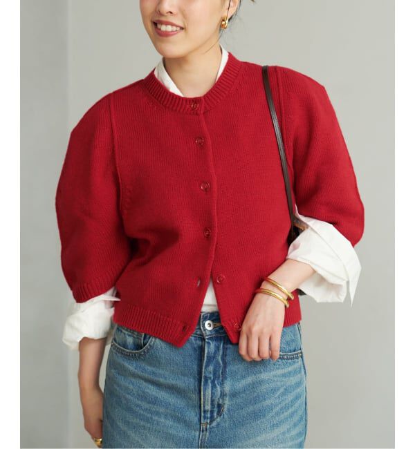 Plage「JANE SMITH / ジェーンスミス 別注 7G BIG SHOULDER CREW  カーディガン」|カーディガン|