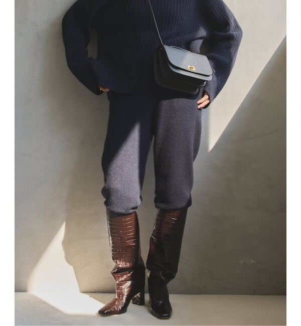 VERMEIL par iena「wool yak mix Knit パンツ」|その他|ネイビー
