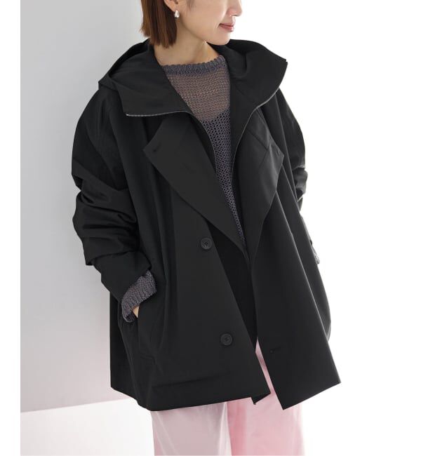 IENA「《一部サイズ別注》VACHEMENT/ヴァシュモン シェルタフタ ショート コート」|その他|ブラック