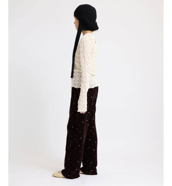 IENA「《一部カラーWEB限定/追加4予約》Flowerストレッチレースプルオーバー」|Tシャツ・カットソー|