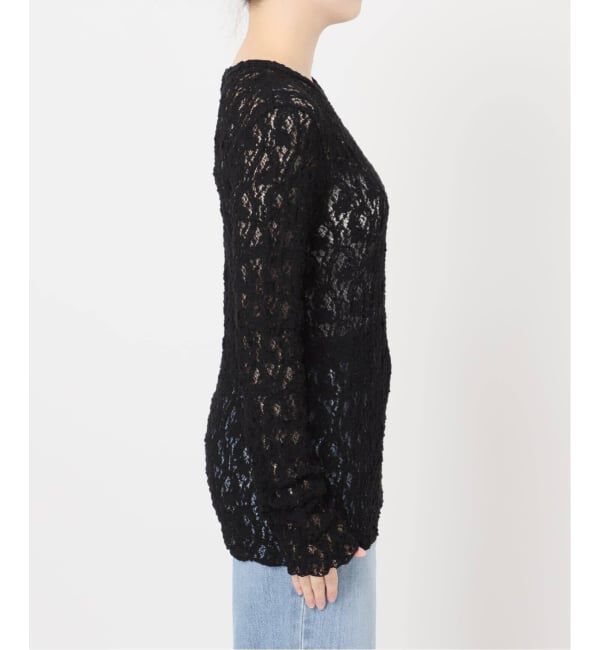 IENA「《一部カラーWEB限定/追加4予約》Flowerストレッチレースプルオーバー」|Tシャツ・カットソー|