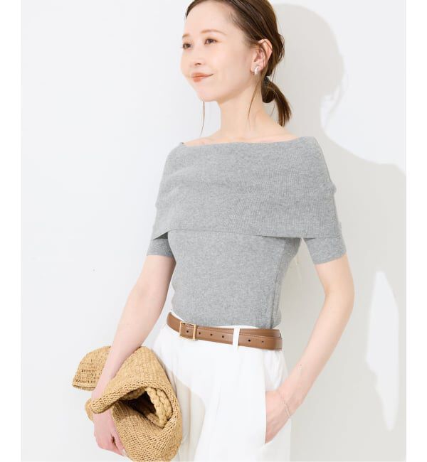 SLOBE IENA「《予約》オフショルダーリブニット」|ニット・セーター|