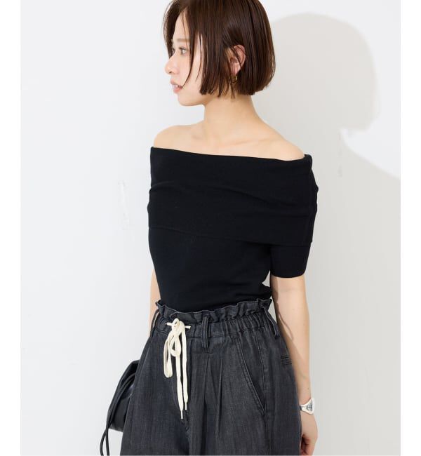 SLOBE IENA「《予約》オフショルダーリブニット」|ニット・セーター|