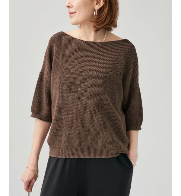 VERMEIL par iena「《予約》畔ワイドネックオーバープルオーバー」|ニット・セーター|ブラウン C