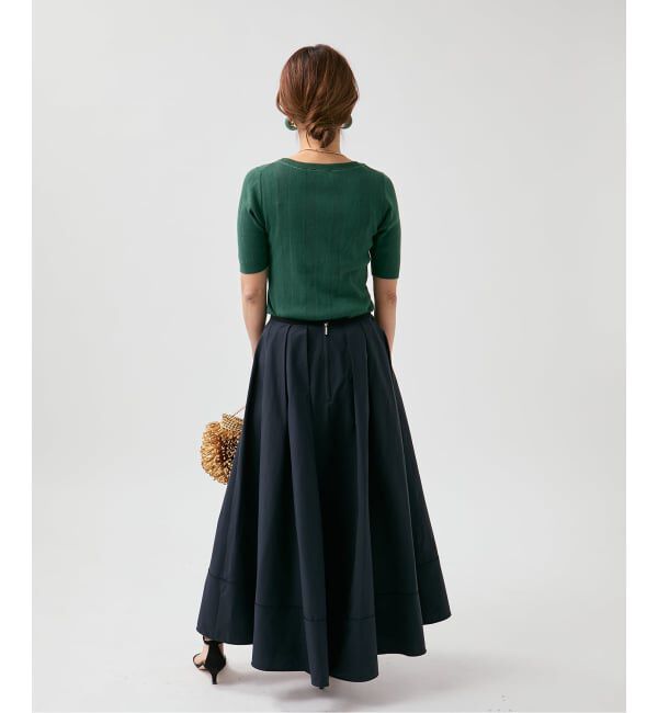 VERMEIL par iena「《予約》ランダムRIB ボートネック ハーフスリーブ プルオーバー」|ニット・セーター|