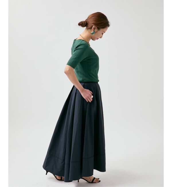 VERMEIL par iena「《予約》ランダムRIB ボートネック ハーフスリーブ プルオーバー」|ニット・セーター|