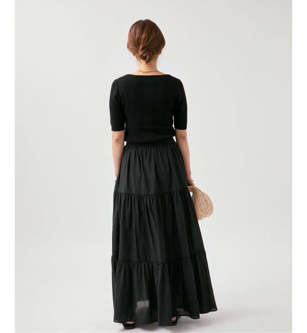 VERMEIL par iena「《予約》ランダムRIB ボートネック ハーフスリーブ プルオーバー」|ニット・セーター|