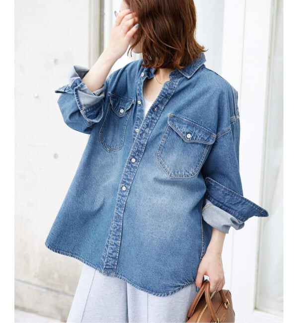 SLOBE IENA「《WEB限定/追加4予約》LE DENIM BDUデニムシャツ」|シャツ・ブラウス|