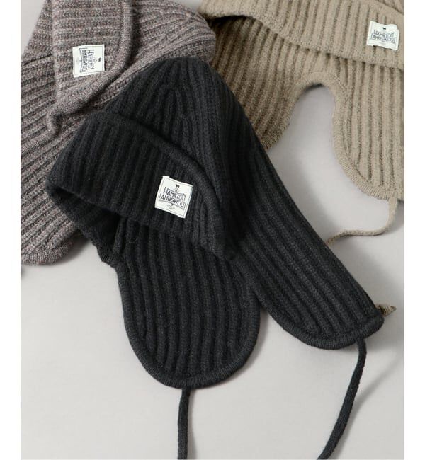 JOURNAL STANDARD relume「ハミルトン ウール ガーター フライトキャップ」|ニット帽|ブラック A