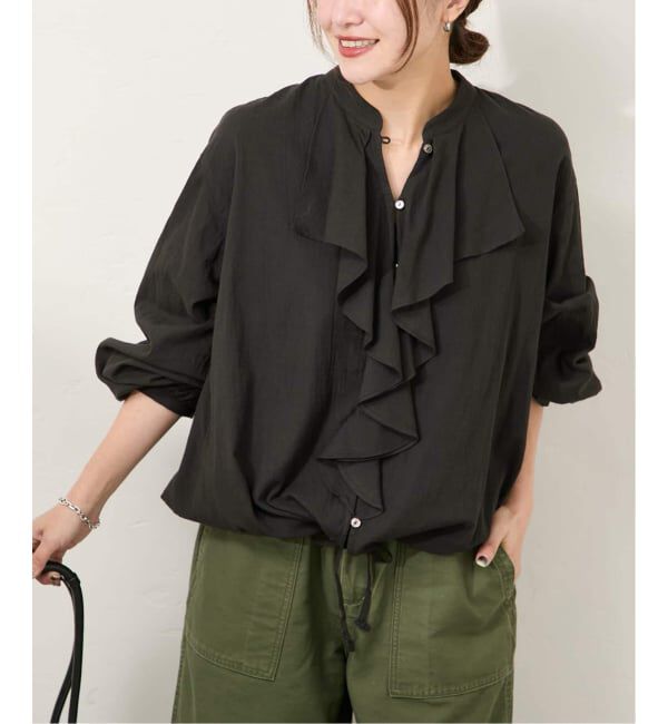 JOURNAL STANDARD「《WEB限定追加3》ボイルストライプフリルブラウス」|シャツ・ブラウス|