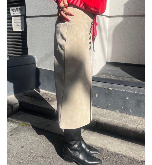 Oriens JOURNAL STANDARD「レースアップフェイクレザースカート」|スカート|