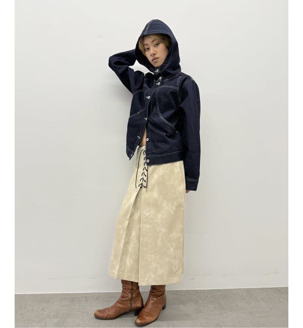 Oriens JOURNAL STANDARD「レースアップフェイクレザースカート」|スカート|