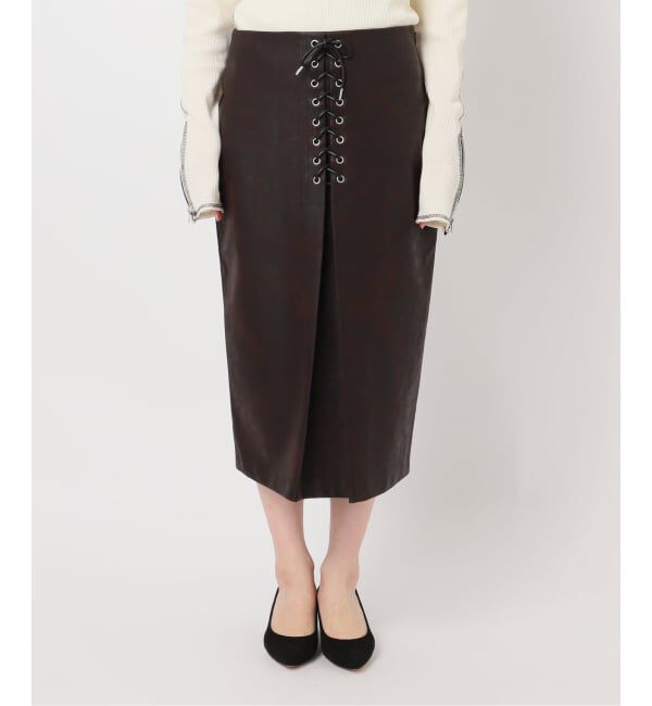 Oriens JOURNAL STANDARD「レースアップフェイクレザースカート」|スカート|