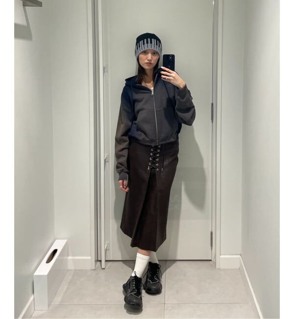 Oriens JOURNAL STANDARD「レースアップフェイクレザースカート」|スカート|