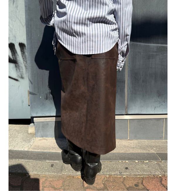 Oriens JOURNAL STANDARD「レースアップフェイクレザースカート」|スカート|