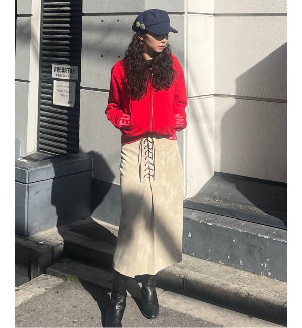 Oriens JOURNAL STANDARD「レースアップフェイクレザースカート」|スカート|ベージュ